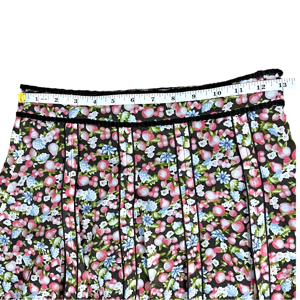 Apuweiser-riche Fit & Flare Fruit Print Mini Skirt Cottagecore Fairycore Chiffon - Picture 3 of 6